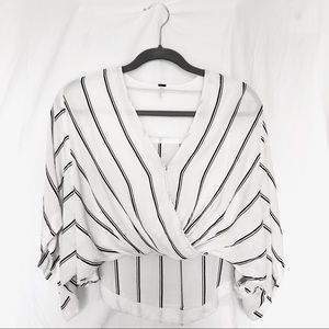 Free People Striped Wrap Shirt🖤⚡️